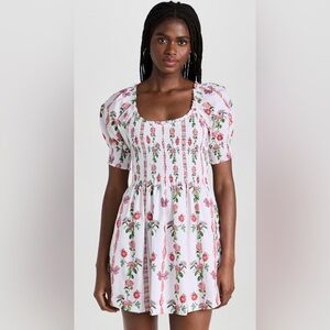 NWT Hill House Home The Naia Nap Dress in Red Shell Vine Stripe